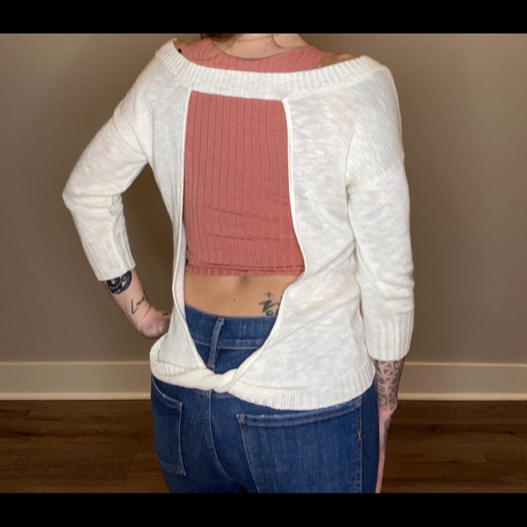 Express twisted open back sweater - Picture 2 of 15